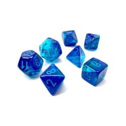 Dice Set - 4-20 - Gemini Luminary Blue-Blue w/Light Blue