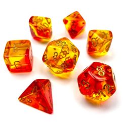 Dice Set - 4-20 - Gemini Luminary Translucent Red - Yellow/Gold