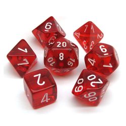 Dice Set - 4-20 - Mini Trans Red w/White
