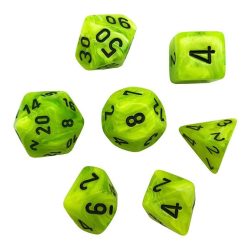 Dice Set - 4-20 - Mini Vortex Bright Green w/Black