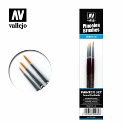 Vallejo Brushes - Detail Design Set - Synthetic (Sizes 0, 1, 2)