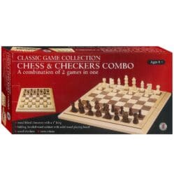 Chess & Checkers Set - 16in Bevel Edge