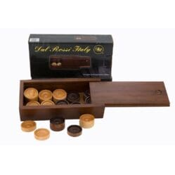 Draughts - Backgammon - Pieces / Men - Wooden Box (25mm)