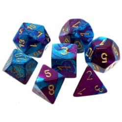 Dice Set - 4-20 - Mini Gemini Purple-Teal w/Gold