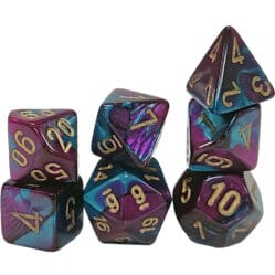 Dice Set - 4-20 - Mini Gemini Black-Purple w/Gold