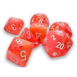 Mega-hedral Dice - 7D Festive Dahlia/White Luminary Set