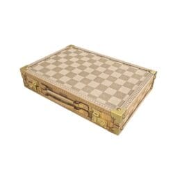 Sandstone PU Leather Backgammon 15in